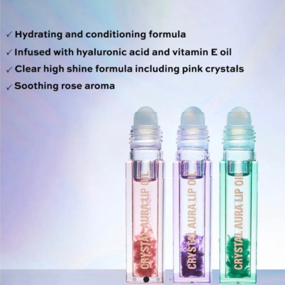 Lip Oil - Aventurine Crystal Aura Lip Oil By Revolution - Clear Lip Oil - New